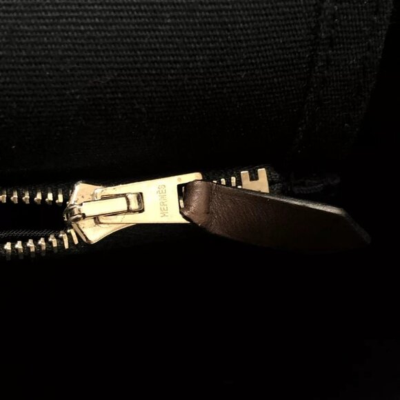 HERMES Kavac Elan PM Shoulder Bag Tote Bag Leather/Canvas Black/SilverHardware - Picture 13 of 16